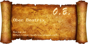 Ober Beatrix névjegykártya